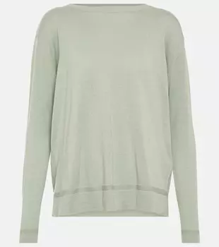 Кардиган Amadeus из шелка и хлопка MAX MARA, зеленый