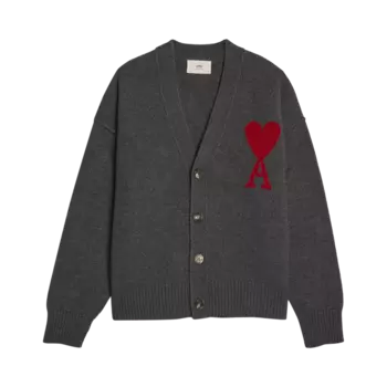 Кардиган Ami 'Grey/Red', серый