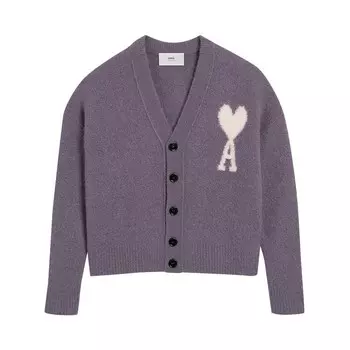 Кардиган Ami Off White ADC Cardigan Lilac, фиолетовый