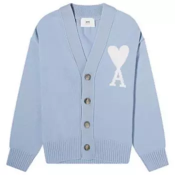 Кардиган Ami Paris Off White Big Adc, цвет Cashmere Blue & Off White