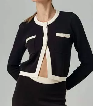 Кардиган Amora черного цвета/цвета слоновой кости sundays