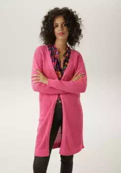 Кардиган Aniston CASUAL модного сетчатого узора, розовый