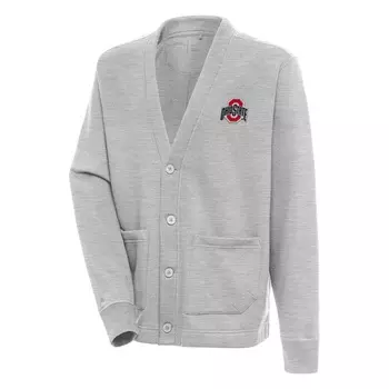 Кардиган Antigua Ohio State Buckeyes, серый