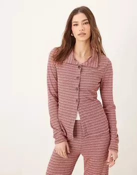 Кардиган ASOS DESIGN с длинными рукавами и разрезом по низу в полоску