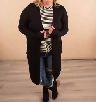 Кардиган Aspen Ribbed Cardigan черного цвета BLAKELEY