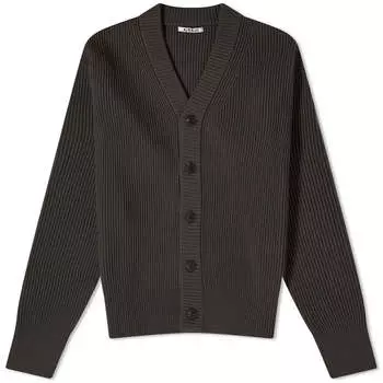 Кардиган Auralee French Merino Rib, цвет Dark Brown