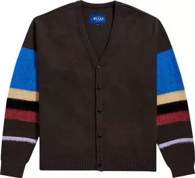 Кардиган Awake NY Striped Mohair Sleeve Cardigan 'Brown/Multicolor', коричневый