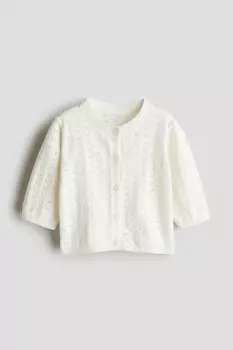 Кардиган ажурной вязки H&M, бежевый