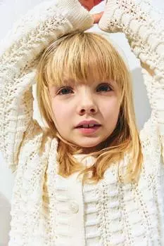 Кардиган ажурной вязки H&M, бежевый
