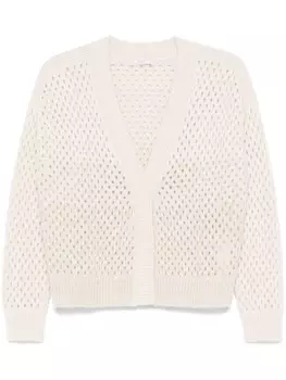 Кардиган ажурной вязки Peserico, нейтральный цвет