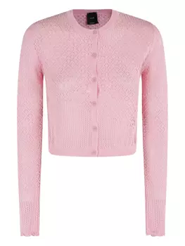 Кардиган ажурной вязки PINKO, розовый