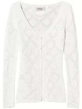 Кардиган ажурной вязки TWINSET, белый