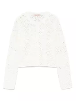 Кардиган ажурной вязки TWINSET, белый