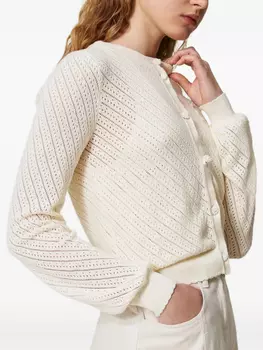 Кардиган ажурной вязки TWINSET, белый