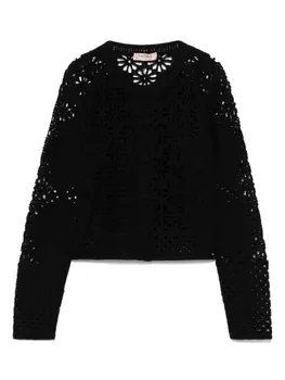 Кардиган ажурной вязки TWINSET, черный