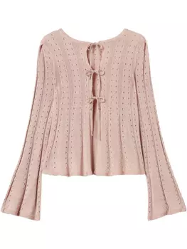 Кардиган ажурной вязки TWINSET, розовый