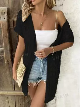 Кардиган ажурный Shein Vcay, черный