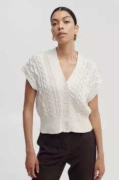 Кардиган b.young Strickjacke BYOMOLCA CABLE SLIPOVER 20811885, белый