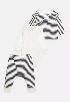 Кардиган BABY ENSEMBLE UNISEX SET Petit Bateau, цвет marshmallow/smoking
