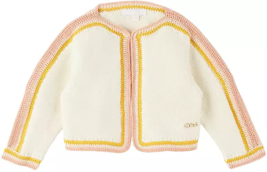 Кардиган Baby Off-White в полоску с отделкой Chloe