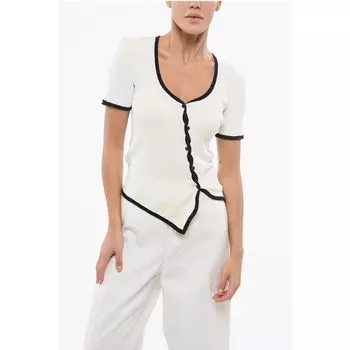 Кардиган BALLOTA в рубчик с контрастной отделкой Pinko, Black and White