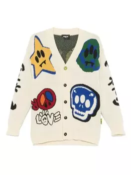 Кардиган Barrow kids с узорчатым жаккардом, бежевый