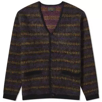 Кардиган Beams Plus Fairisle Jacquard Mohair, цвет Charcoal Grey