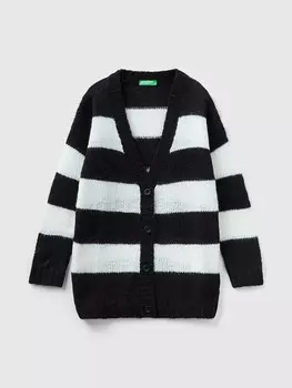 Кардиган Benetton Cardigan, черный/белый