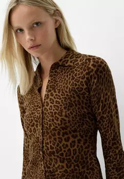 Кардиган Bershka, темно-коричневый