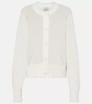 Кардиган Bettina из хлопковой смеси с ажурной вязкой Varley, Snow White