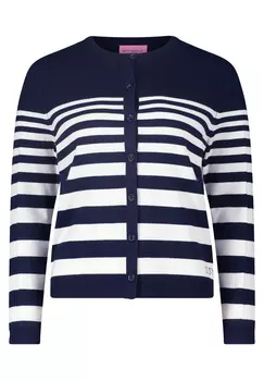 Кардиган Betty Barclay Feinstrickjacke mit Ringel, цвет Patch Dark Blue/Cream