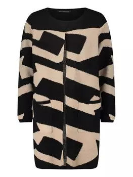 Кардиган Betty Barclay Strickmantel mit Jacquard, цвет Black-Beige