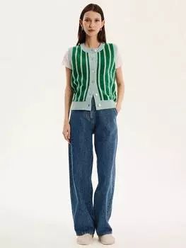 Кардиган без рукавов в полоску от matilda OMNES, цвет Green/Slate Blue