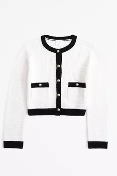 Кардиган без воротника на пуговицах Abercrombie & Fitch, серый