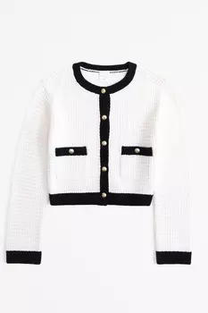 Кардиган без воротника на пуговицах Abercrombie & Fitch, серый