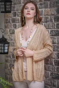Кардиган - Бежевый - Классический крой Chiccy