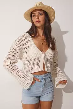 Кардиган - Бежевый - Классический крой Happiness stanbul, бежевый