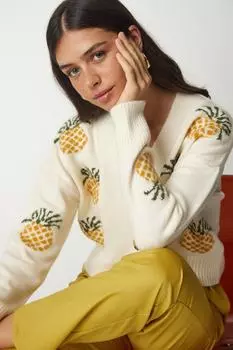 Кардиган - Бежевый - Классический крой Happiness stanbul, бежевый