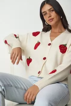 Кардиган - Бежевый - Классический крой Happiness stanbul, бежевый