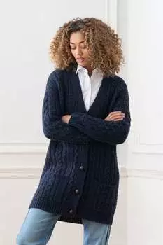 Кардиган бойфренда Celtic & Co с косами Celtic & Co., синий