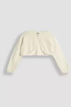 Кардиган болеро с кружевной вязкой Jojo Maman Bb, бежевый