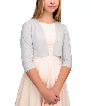 Кардиган-болеро Un Deux Trois для больших девочек 7–16 лет, серебро
