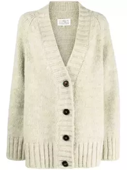 Кардиган Botanical Dye с V-образным вырезом MAISON MARGIELA, нейтральный