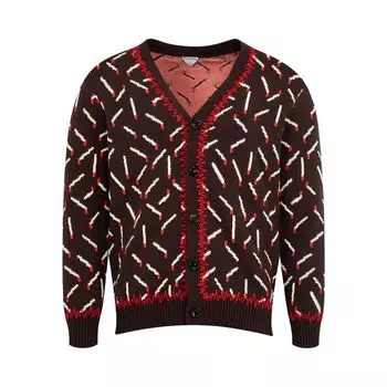 Кардиган Bottega Veneta Matches Cardigan 'Ebony/Chalk/Tomato', черный