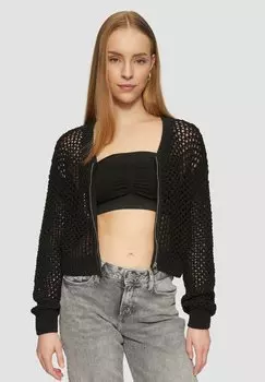 Кардиган BOXY MET LOOK QS, черный