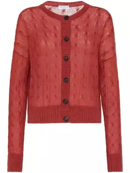 Кардиган Brunello Cucinelli с косами, красный