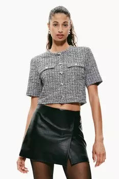 Кардиган букле с короткими рукавами H&M, черный