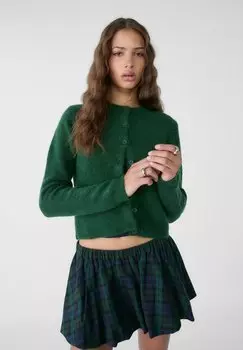Кардиган BUTTONED Stradivarius, темно-зеленый