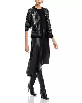 Кардиган C by Bloomingdale's из кашемирового твида с круглым вырезом C by Bloomingdale's Cashmere, черный