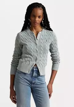 Кардиган CABLE KNIT COTTON CARDIGAN Polo Ralph Lauren, светло-голубой